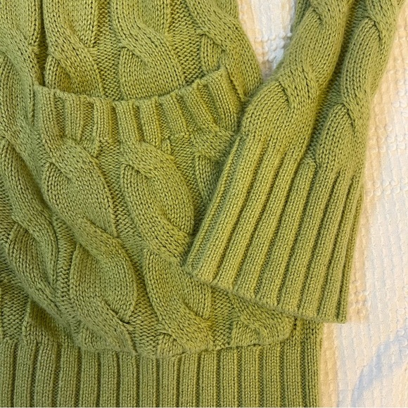 Merokeety Olive Green Cable Knit Button Front Cardigan. Women's Small - Picture 5 of 7